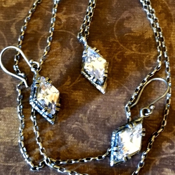 Silpada Sterling Silver & Zirconia Necklace & Earrings SET - Picture 6 of 10